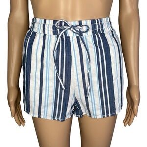 💠3 For $15💠 Divided by H&M Blue & White Striped Short Beach Shorts w/ Pockets